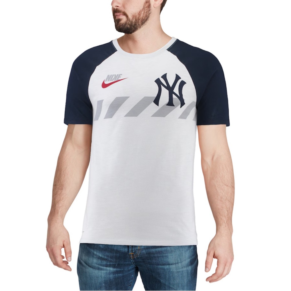 Men's New York Yankees Nike White Walk-Off Performance Raglan Sleeve T-Shirt